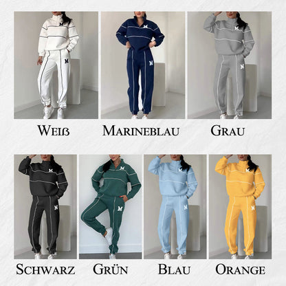 📢📢50% Rabatt!!! 🎉✨ Lässiges Sweatshirt 2-teiliges Set mit Linienmuster – Modernes Linien-Design, bequemer Schnitt und perfekt aufeinander abgestimmt – perfekt für einen lässigen Look im Alltag & in der Freizeit