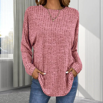 📢📢50%Rabatt!!!🎉✨Strickoberteil mit Rundhalsausschnitt, Rippstrick, langen Ärmeln & lockerer Passform – Weicher Strick, bequemer Schnitt & vielseitig kombinierbar – Perfekt für Alltag, Freizeit & kühle Tage