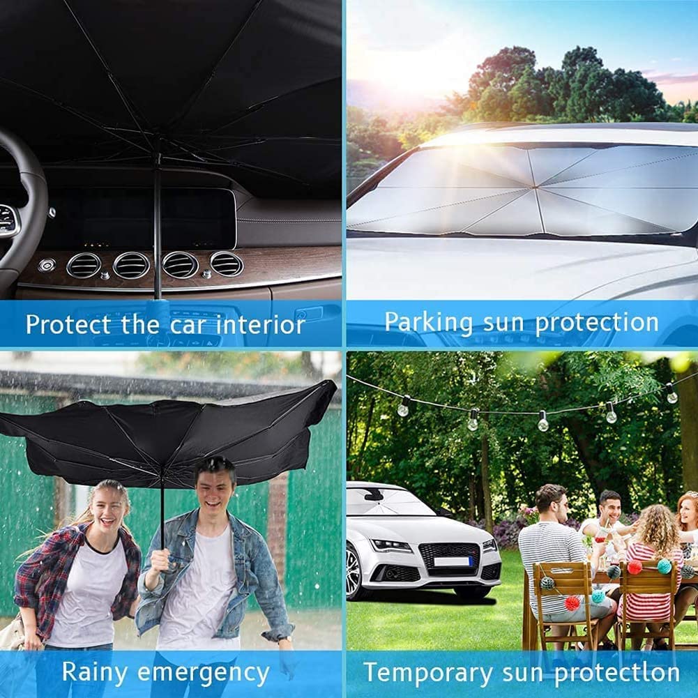 💥 Paraguas parasol automático para coche | Fácil de usar y protección total 💥-Bloquea rayos UV y reduce el calor ☀️