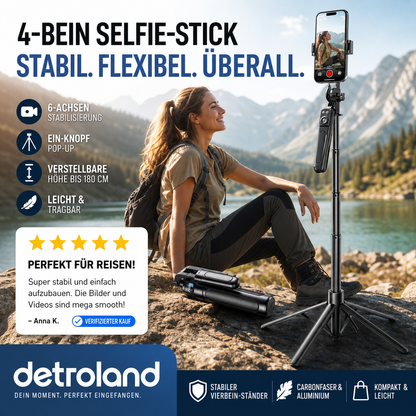 📱 4-beiniger Selfie-Stick für Smartphones – stabiler Stand, flexibel einsetzbar & vielseitig – perfekt für Selfies, Gruppenfotos, Vlogs & Videoanrufe – kompakt & leicht zu transportieren | Versandfrei