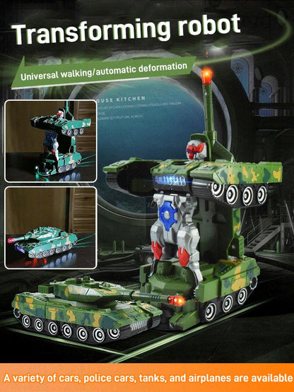 ⏰🎁Cooller elektrischer Panzer-Verwandlungswecker mit Licht- und Toneffekten✅Ganze Ware versandkostenfrei