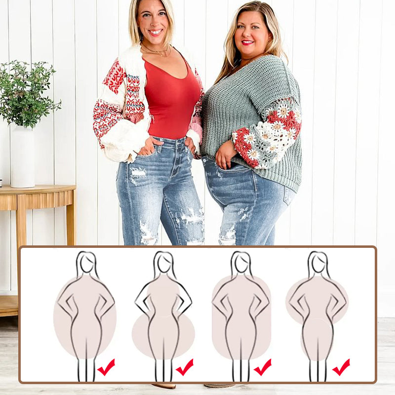 📢📢50%Rabatt!!!🎉✨Bauchweg-Jeans im Used-Look mit Bündchen