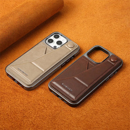 Vollschutz-Handyhülle aus Kunstleder mit Armbandständer und Kartenfach für iPhone 12/13/14/15 Serie