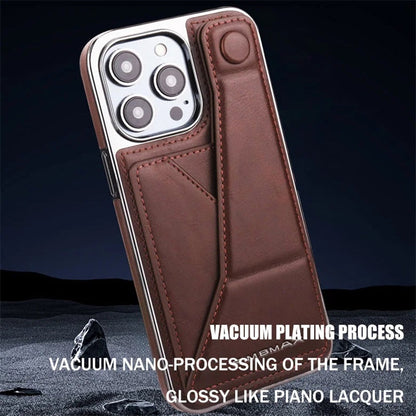Vollschutz-Handyhülle aus Kunstleder mit Armbandständer und Kartenfach für iPhone 12/13/14/15 Serie