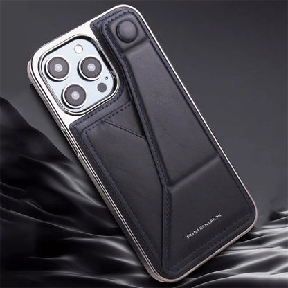 Vollschutz-Handyhülle aus Kunstleder mit Armbandständer und Kartenfach für iPhone 12/13/14/15 Serie