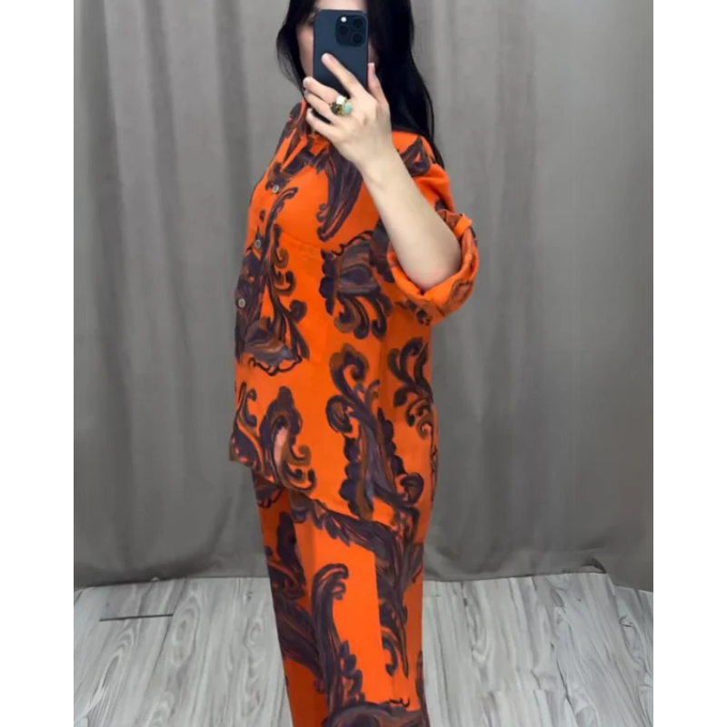 💕 49% Rabatt 💕Zweiteiliges bedrucktes Hemd- und Hosenset für Damen