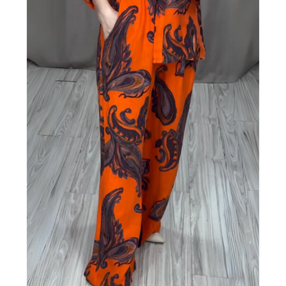 💕 49% Rabatt 💕Zweiteiliges bedrucktes Hemd- und Hosenset für Damen