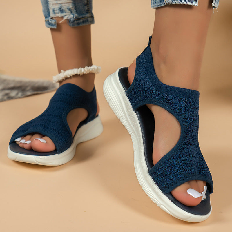 🌺 Sommer-Damensandalen offen geschnitten, flache Sohle – atmungsaktiv & extrem bequem