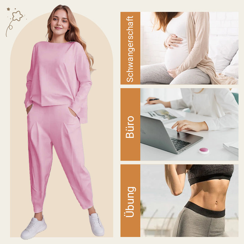 Mode, Freizeit ✨Langarm mit rundem Hals ＆ Hose 2-teiliger Set【Kaufen Sie 2, kostenloser Versand】