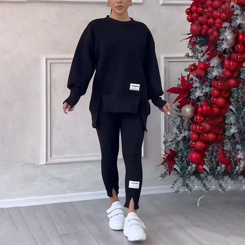 🔥Versandkostenfrei🧘‍♀️ Lässiges Sweatshirt-Leggings-Set – Ultraweiches Jersey, Moderne Passform & Perfekt für Alltag, Sport oder Entspannung 🏃‍♀️📦