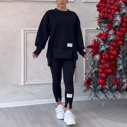 🔥Versandkostenfrei🧘‍♀️ Lässiges Sweatshirt-Leggings-Set – Ultraweiches Jersey, Moderne Passform & Perfekt für Alltag, Sport oder Entspannung 🏃‍♀️📦