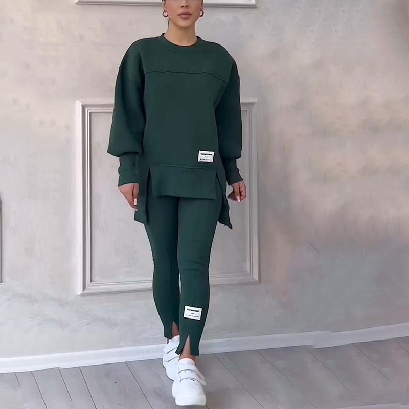 🔥Versandkostenfrei🧘‍♀️ Lässiges Sweatshirt-Leggings-Set – Ultraweiches Jersey, Moderne Passform & Perfekt für Alltag, Sport oder Entspannung 🏃‍♀️📦