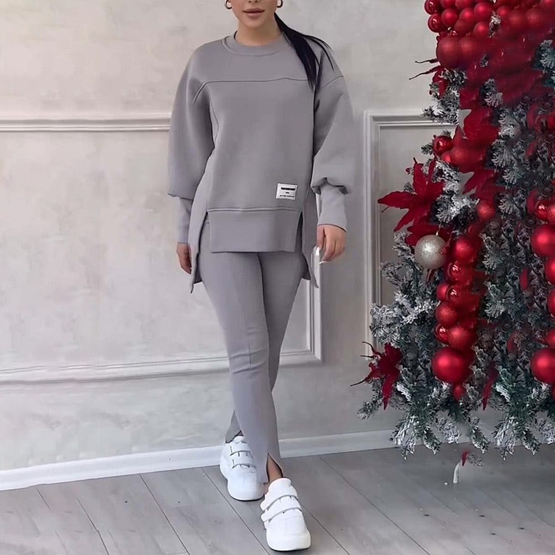 🔥Versandkostenfrei🧘‍♀️ Lässiges Sweatshirt-Leggings-Set – Ultraweiches Jersey, Moderne Passform & Perfekt für Alltag, Sport oder Entspannung 🏃‍♀️📦