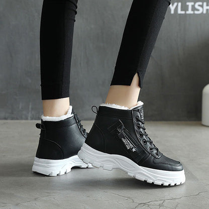 🎀Wärmt den Winter!🎁Wasserdichte, warme Schnürstiefelette für Damen