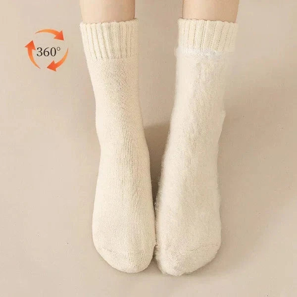 🎄Dicke, wadenlange Socken aus Korallenfleece