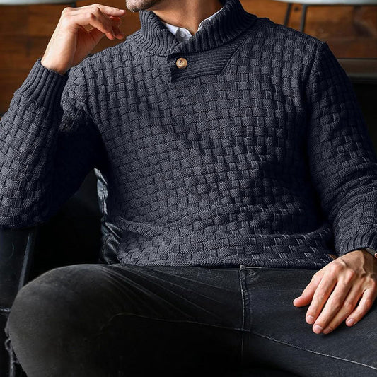 💜🔥Kauf 2 Artikel versandkostenfrei💜Herren Pullover mit strukturiertem Stehkragen