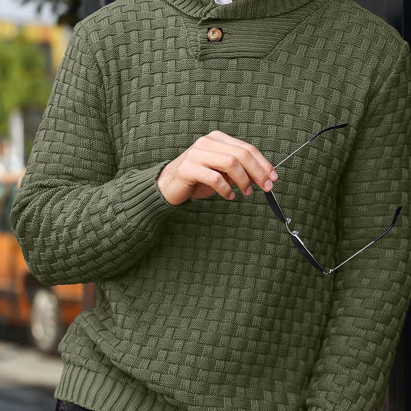 💜🔥Kauf 2 Artikel versandkostenfrei💜Herren Pullover mit strukturiertem Stehkragen