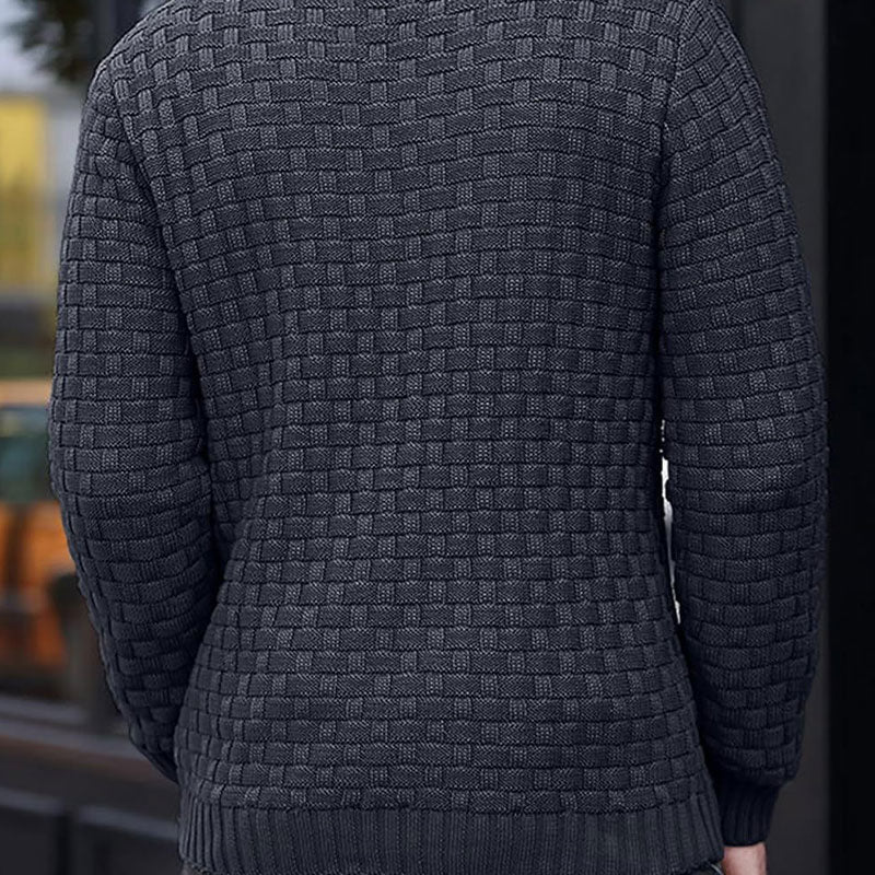 💜🔥Kauf 2 Artikel versandkostenfrei💜Herren Pullover mit strukturiertem Stehkragen