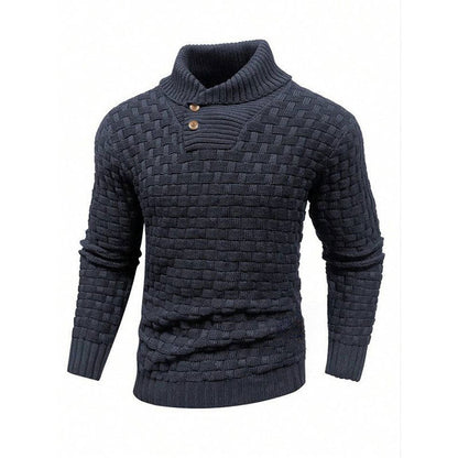 💜🔥Kauf 2 Artikel versandkostenfrei💜Herren Pullover mit strukturiertem Stehkragen