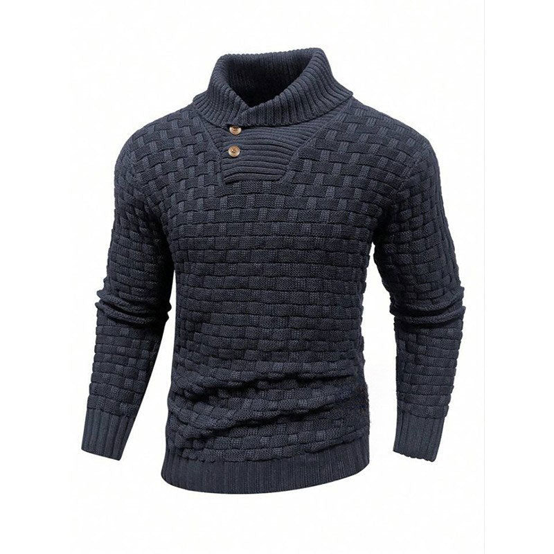💜🔥Kauf 2 Artikel versandkostenfrei💜Herren Pullover mit strukturiertem Stehkragen