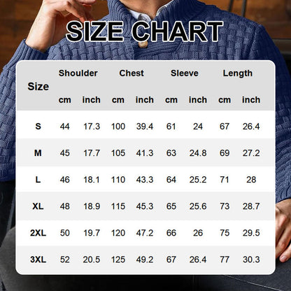 💜🔥Kauf 2 Artikel versandkostenfrei💜Herren Pullover mit strukturiertem Stehkragen