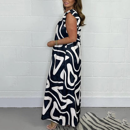 💎 -50% AUF DEN JUMPSUIT! 💎 Sommerlicher Jumpsuit mit gerafften, weiten Beinen & geometrischen Prints für Damen ✨