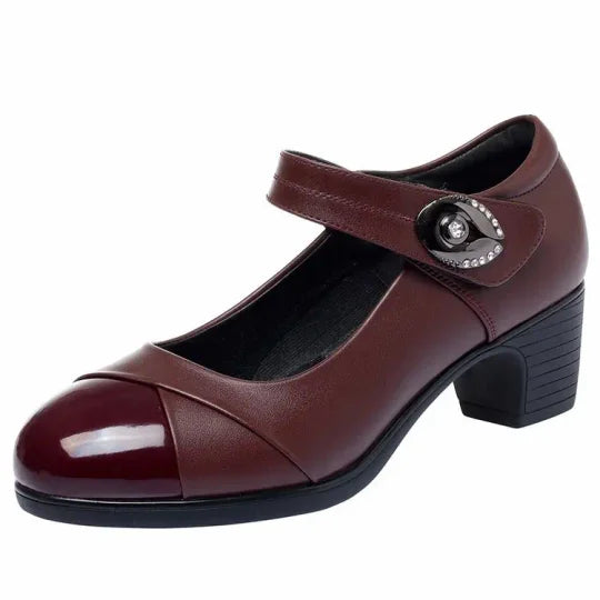 💖Kostenloser Versand💖Schuhe aus Leder mit Rautenknopf und weicher Sohle für Damen 【Bequem, rutschfest】