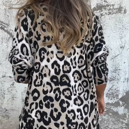 🐆 Damen-Stretchoberteil mit Leopardenmuster & Rundhalsausschnitt – Figurbetont, weicher Stoff & trendiges Design | Perfekt für Alltag, Freizeit & coole Abende – Jetzt -50%!