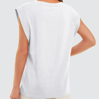 🔥Summer Hot Sale 50% Off 🩷 Einfarbiges Oberteil mit Rundhalsausschnitt und Flügelärmeln