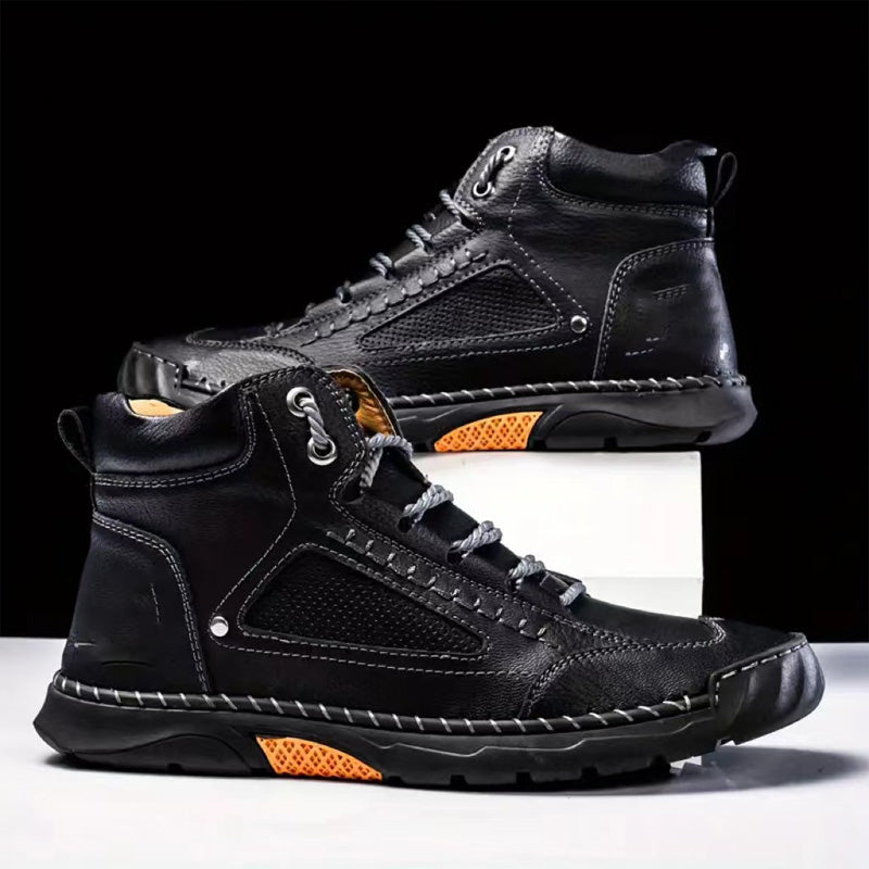 💥Stilvolle handgenähte Herrenstiefel mit flacher Sohle