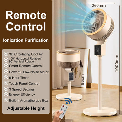 🎊Sommeraktion: 50 % Rabatt und versandkostenfrei🌀✨Motor Standventilator, 20dB sehr leiser Ventilator, 30m Wurfweite, 2465m³/h Luftvolumen, Fan mit Fernbedienung & Kühlung
