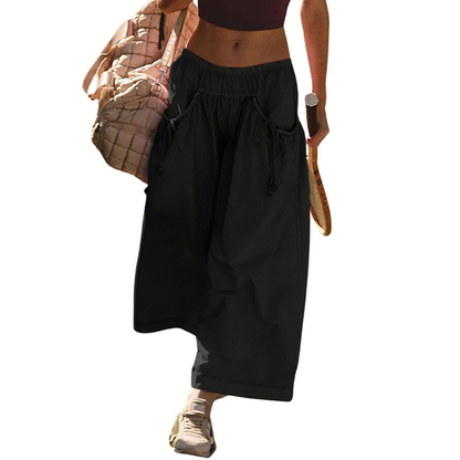 ✨ Trendige Cropped Strandhosen mit weitem Bein, pflegeleicht & vielseitig kombinierbar