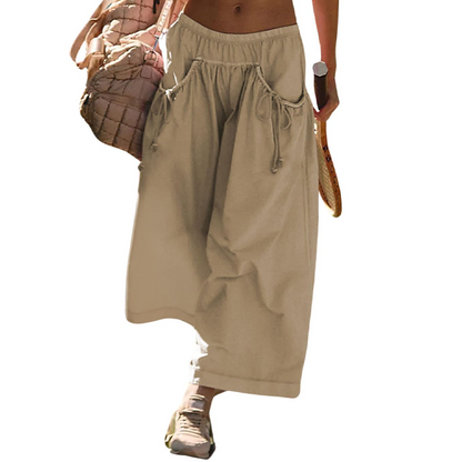 ✨ Trendige Cropped Strandhosen mit weitem Bein, pflegeleicht & vielseitig kombinierbar