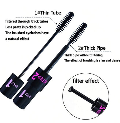💕💦Langanhaltende wasserfeste Doppel-Mascara, ganztägig perfekte Wimpernpracht ohne