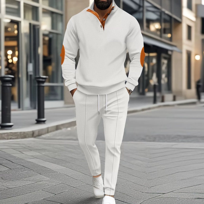 📢50%Rabatt!!!🎉✨Herren lässiges Set aus Strick-Sweatshirt mit Halbzipper & Hose
