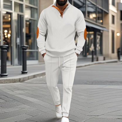 📢50%Rabatt!!!🎉✨Herren lässiges Set aus Strick-Sweatshirt mit Halbzipper & Hose