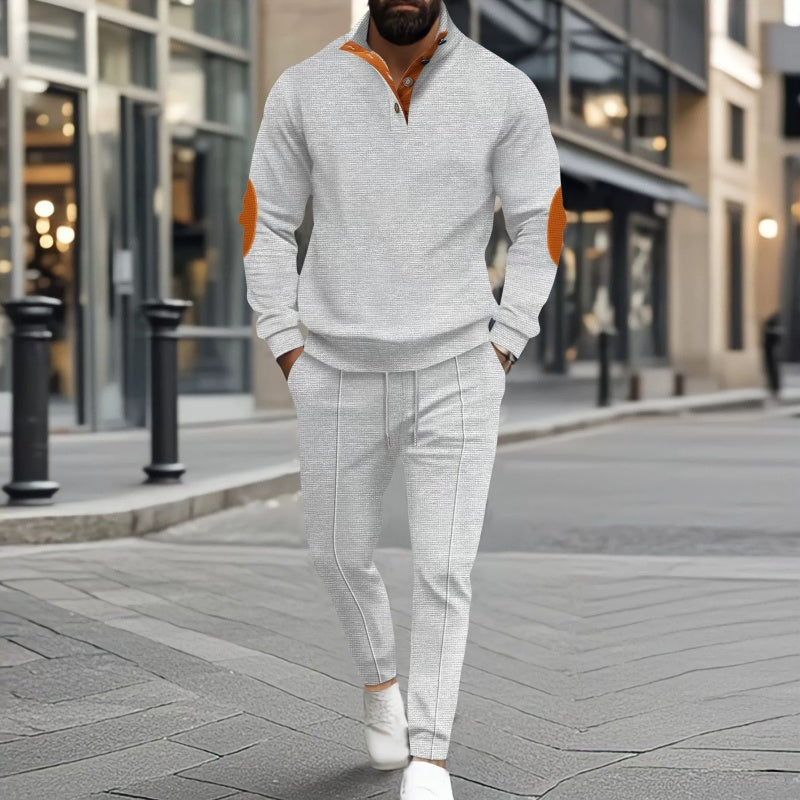 📢50%Rabatt!!!🎉✨Herren lässiges Set aus Strick-Sweatshirt mit Halbzipper & Hose