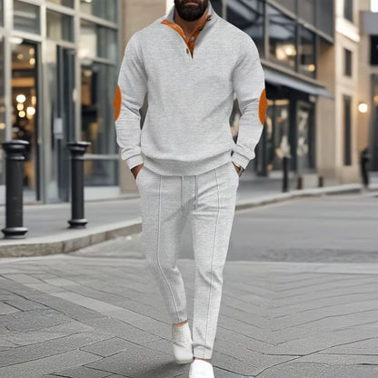 📢50%Rabatt!!!🎉✨Herren lässiges Set aus Strick-Sweatshirt mit Halbzipper & Hose