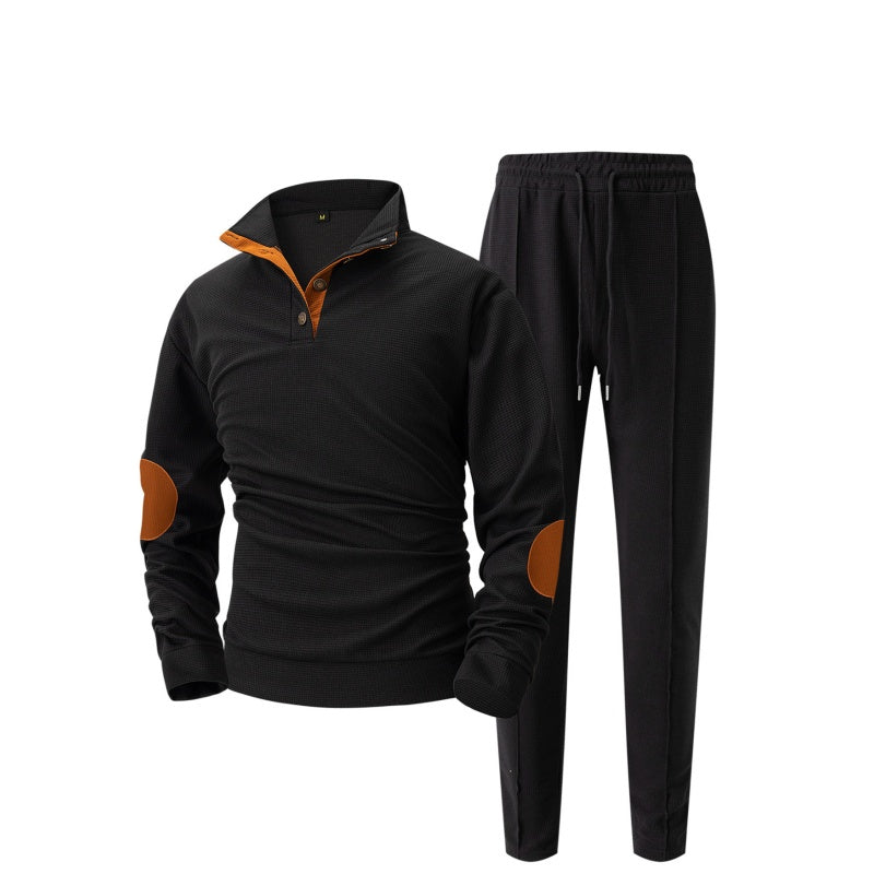 📢50%Rabatt!!!🎉✨Herren lässiges Set aus Strick-Sweatshirt mit Halbzipper & Hose