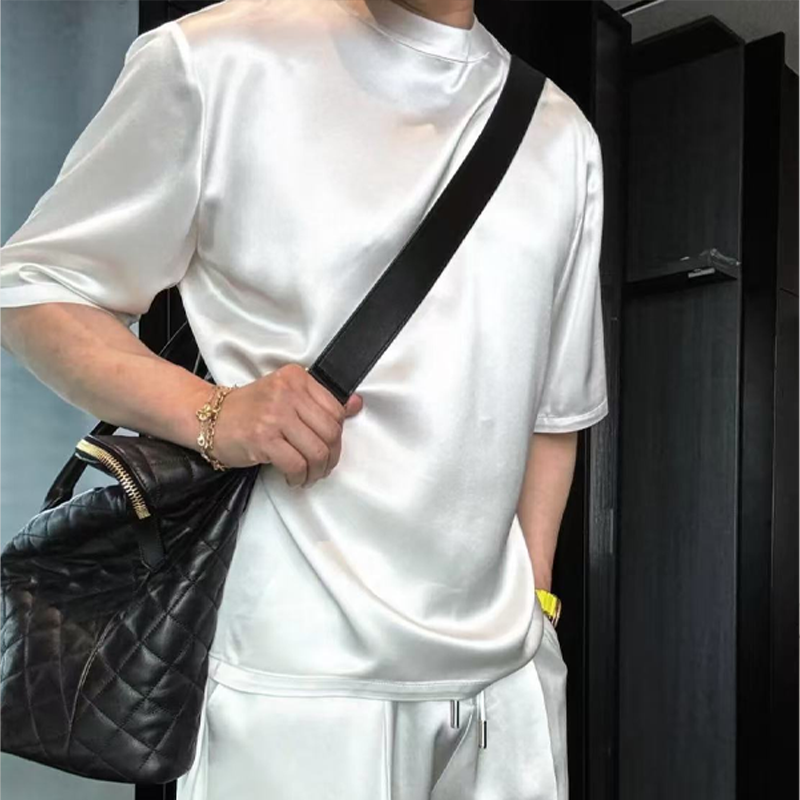 🏆Blitzangebot⚡🔥Hochwertiges, zweiteiliges Herren-Set aus merzerisierter Baumwolle, lässig, einfarbig, Oberteil und Shorts【Lockere Passform, für alle Gelegenheiten geeignet】