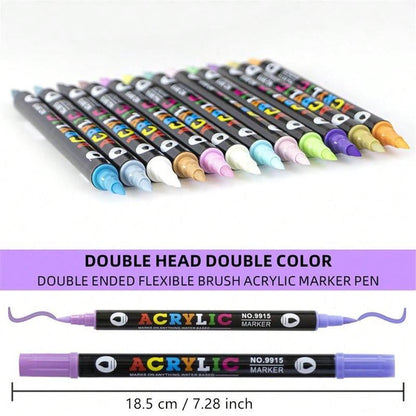 🔥 50 % RABATT! 🌈🖌️ Acrylstift-Marker mit zwei Spitzen – Farbenfroh & vielseitig ✨🎨