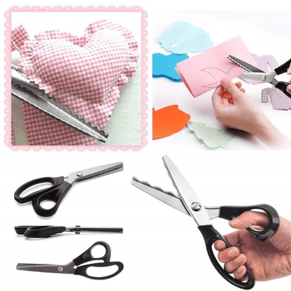 ✂️Jetzt 50 % Rabatt! DIY-Nähschere mit Wellenschliff – Zickzack-Schere, Stoffschneidewerkzeug gegen Ausfransen für Stoff, Papier und Bastelprojekte