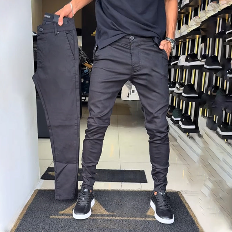 Herren Slim-Fit Freizeithose in Unifarben – Komfortabel 🧗‍♂️, Stylish 🛠️ & Perfekt für Jedes Outfit 🚀