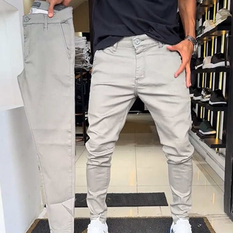 Herren Slim-Fit Freizeithose in Unifarben – Komfortabel 🧗‍♂️, Stylish 🛠️ & Perfekt für Jedes Outfit 🚀