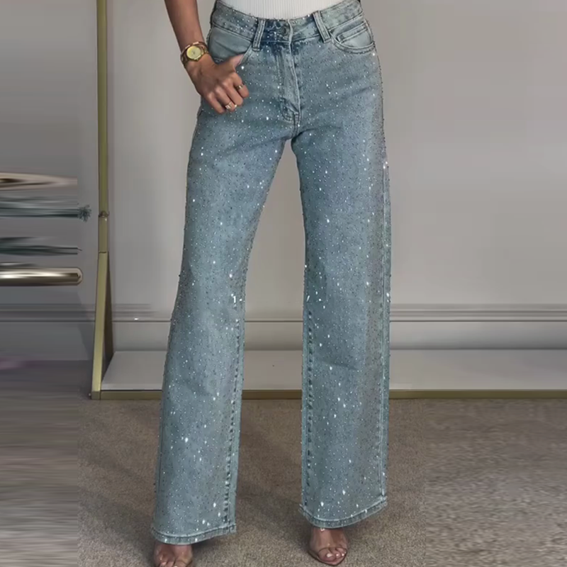 👖Kostenloser Versand✨ JEANS MIT ACCESSOIRES - Gerade Passform & Stretch, Inklusive Styling-Set, Versandkostenfrei für Limitierte Zeit 🚚💫