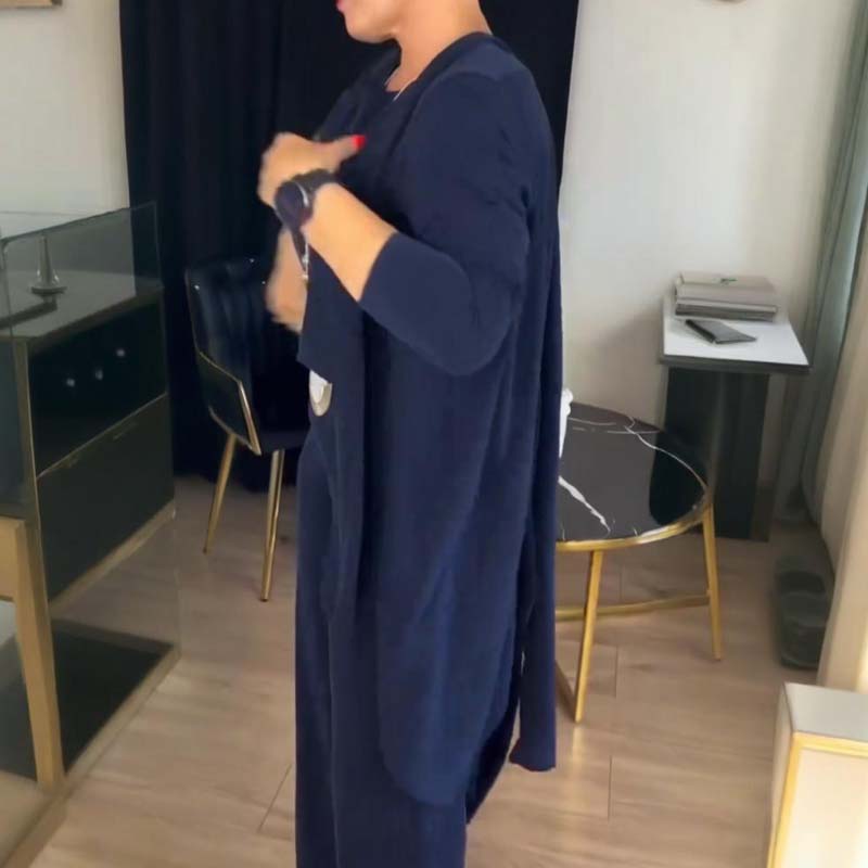 ⏳Zeitlich begrenztes Sonderangebot⏰Elegantes 3-teiliges Set aus Longline-Cardigan, Top und Hose💞