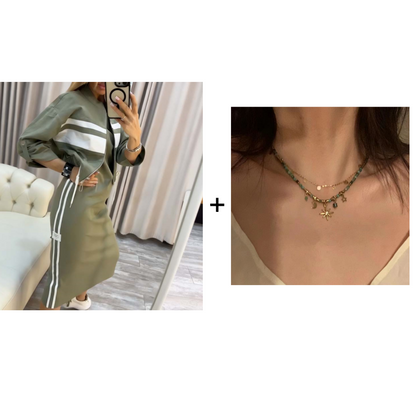 ❄️LETZTER TAG – 50 % RABATT 💖 Damen-Set aus Stehkragenjacke und Kleid