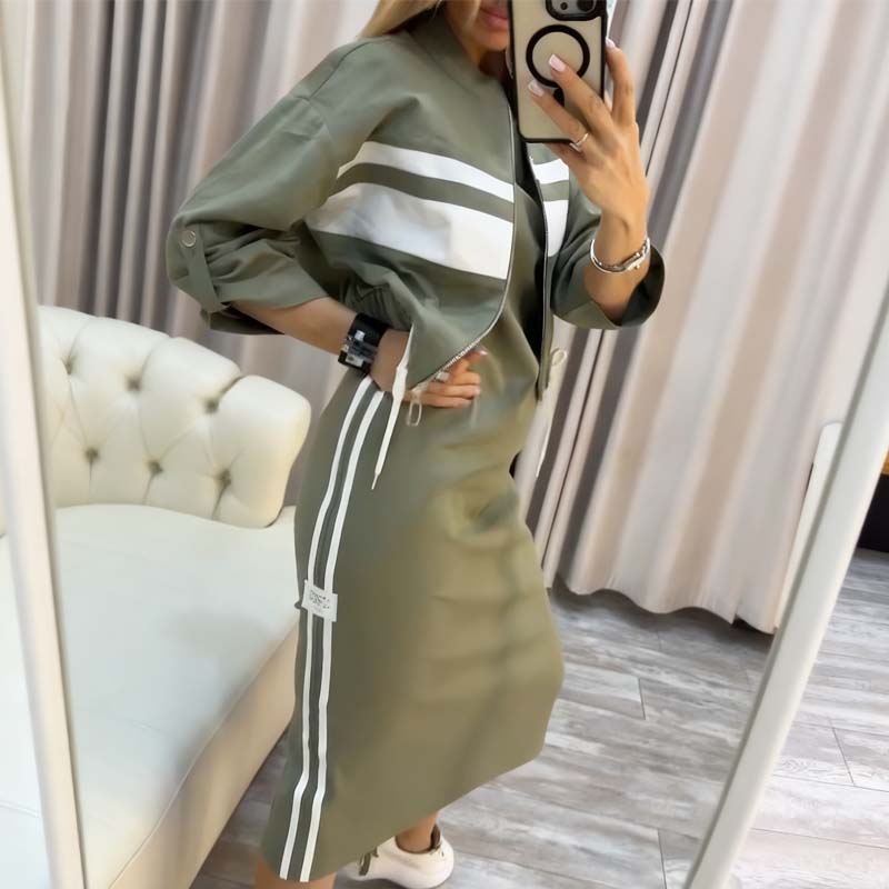 ❄️LETZTER TAG – 50 % RABATT 💖 Damen-Set aus Stehkragenjacke und Kleid
