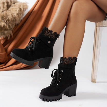 🔥Black-Friday-Mega-Angebot – 49 % Rabatt!🔥Damen-Stiefeletten mit dickem Absatz und Spitze