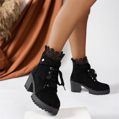 🔥Black-Friday-Mega-Angebot – 49 % Rabatt!🔥Damen-Stiefeletten mit dickem Absatz und Spitze